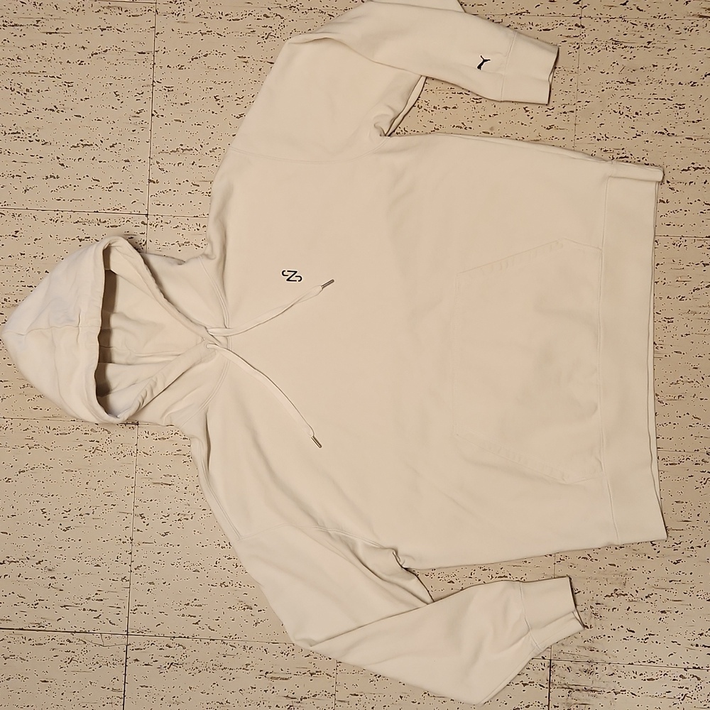 Puma Neymar Jr Spellout Heavyweight White Oversized Pullover Hoodie Sweater